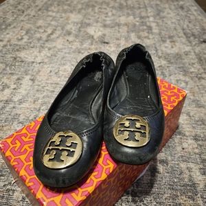 Tory burch black/gold classic reva Ballet flats